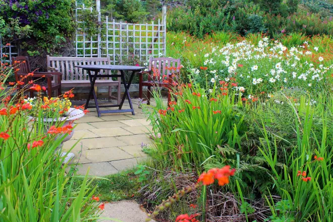The attractive patio in Airdaniar's garden